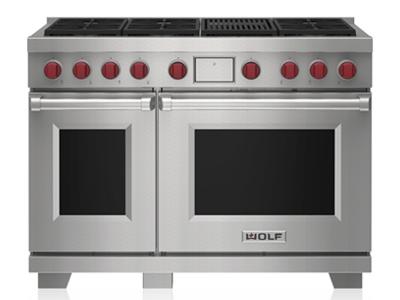 48" Wolf 7.8 Cu. Ft. Dual Fuel Range with 6 Burners and Infrared Charbroiler - DF48650C/S/P