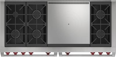 60" Wolf 9 Cu. Ft. Dual Fuel Range with 6 Burners and French Top - DF60650F/S/P