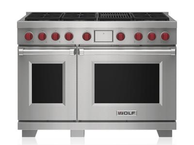 48" Wolf 7.8 Cu. Ft. Dual Fuel Range with 6 Burners and Infrared Charbroiler - DF48650C/S/P/LP