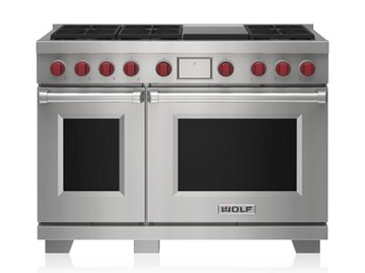 48" Wolf 7.8 Cu. Ft. Dual Fuel Range with 6 Burners and Infrared Griddle - DF48650G/S/P