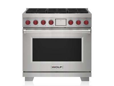 36" Wolf 6.3 Cu. Ft. Dual Fuel Range with 6 Burners - DF36650/S/P/LP