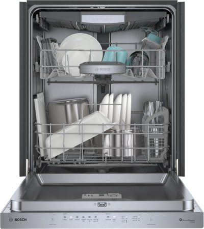 24" Bosch 500 Series 44 dBA Dishwasher with Flexible 3rd Rack in Stainless Steel - SHP65CM5N