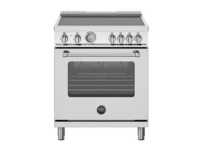 30" BERTAZZONI Master Series 4.6 Cu. Ft. Freestanding Induction Range with 4 Elements - MAS304INMXV