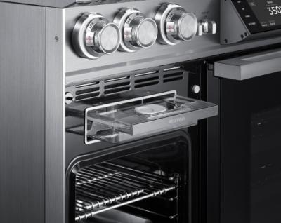 48" Dacor Contemporary 6.6 Cu. Ft. Dual-Fuel Steam Range with Integrated Griddle in Silver Stainless Steel - DOP48C96DLS/DA