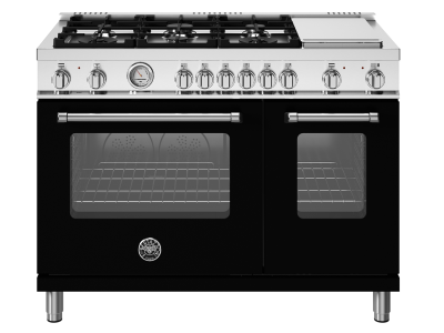 48" Bertazzoni Master Series 6 Burners Griddle Dual Fuel Range - MAS486GDFMNEV