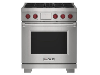 30" Wolf Dual Fuel Natural Gas Range with 4 Burners - DF30450/S/P