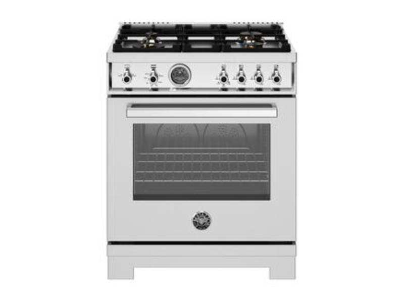 30" Bertazzoni 4.6 Cu. Ft. Freestanding Gas Range with 4 Sealed Burners - PRO304BFGMXTLP