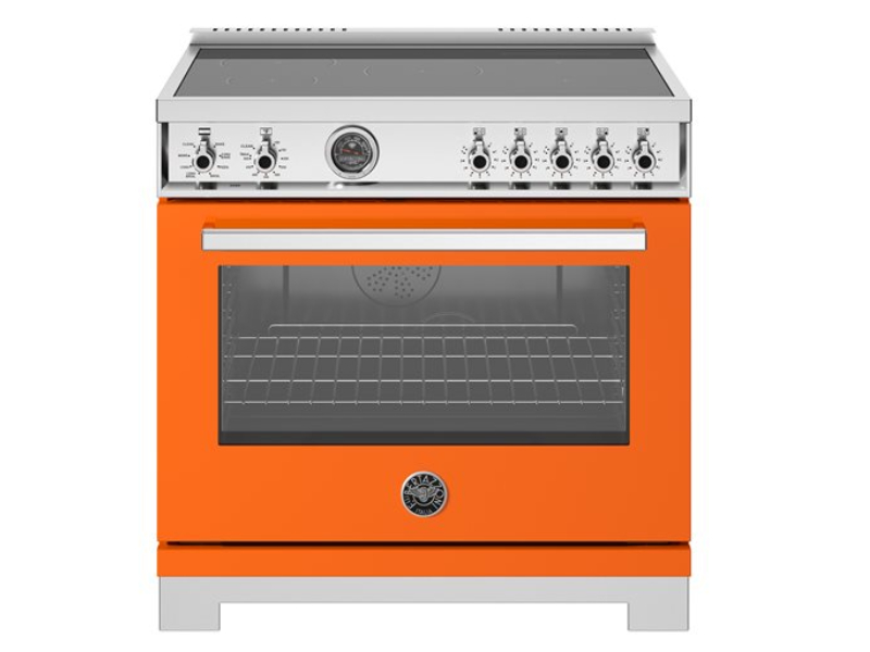 36" Bertazzoni Professional Series Induction Range With 5 Heating Zones In Orange - PRO365ICFEPART
