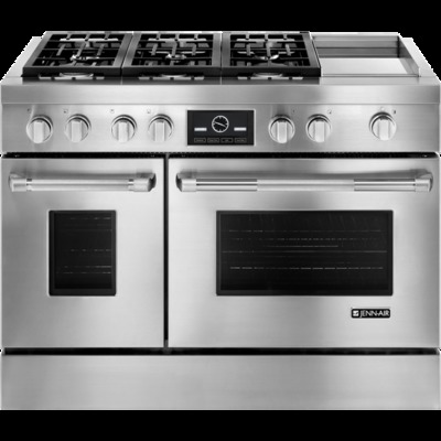 48" Jenn-Air Pro-Style Dual-Fuel Range with Griddle and MultiMode Convection, 48" - JDRP548WP