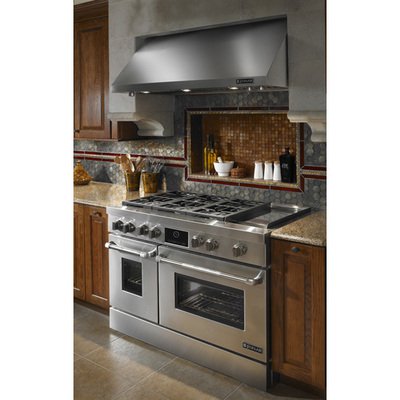 48" Jenn-Air Pro-Style Dual-Fuel Range with Griddle and MultiMode Convection, 48" - JDRP548WP