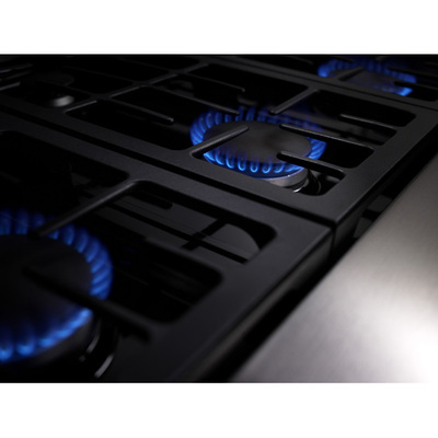 48" Jenn-Air Pro-Style Dual-Fuel Range with Griddle and MultiMode Convection, 48" - JDRP548WP