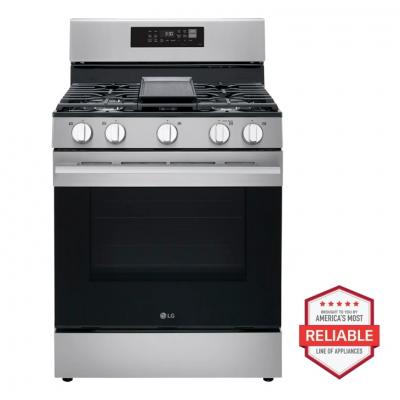 30" LG 6.3 Cu. Ft. Smart Wi-Fi Enabled Probake Convection Gas Range with Air Fry & EasyClean - LRGN6323Y