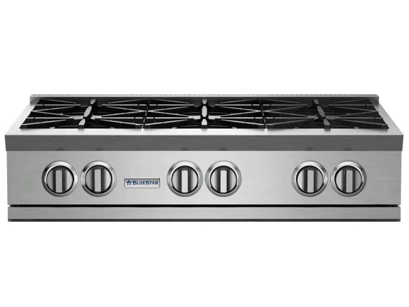 36" BlueStar RNB Series Gas Open Burner Cooktop in Natural Gas - RGTNB366BV2