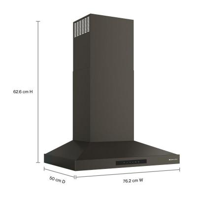 30" KitchenAid  Wall-Mount 4-Speed Canopy Hood - KVWC730SBE