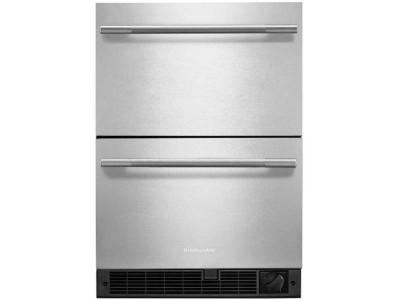 24" Kitchenaid Stainless Steel Undercounter Double-Drawer Refrigerator/Freezer - KUCT524SSB