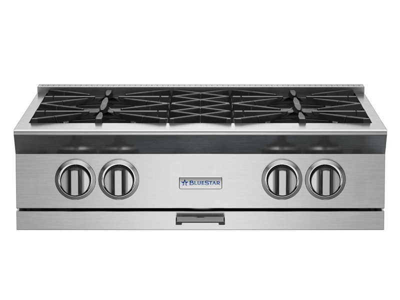 30" Blue Star Platinum Series Gas Rangetop with 4 Opened Burners in Natural Gas - BSPRT304B