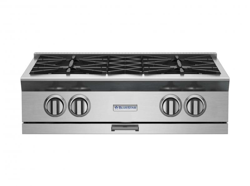 30" Blue Star Platinum Series Gas Rangetop with 4 Opened Burners in Natural Gas - BSPRT304B