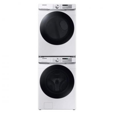 27" Samsung 5.2 Cu. Ft. Washer and 7.5 Cu. Ft. Electric Dryer and Stacking Kit - SKK-8K-WF45B6300AW/US-DVE45B6305W/AC