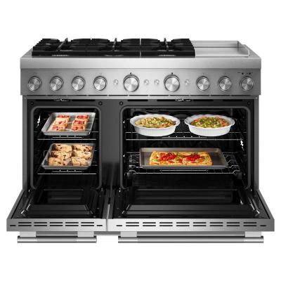48" Kitchenaid 6 Burner Commercial-Style Dual Fuel Range with Griddle - KFDD948SSS