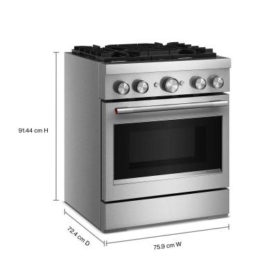 30" KitchenAid 4 Burner Commercial-Style Dual Fuel Range - KFDS930SSS
