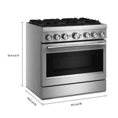 36" KitchenAid 6 Burner Commercial-Style Dual Fuel Range - KFDS936SSS
