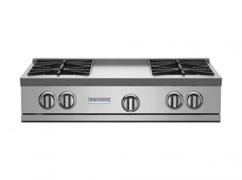 36" Blue Star RGTNB Series Gas Rangetop  with 12 Griddle in Natural Gas - RGTNB364GV2