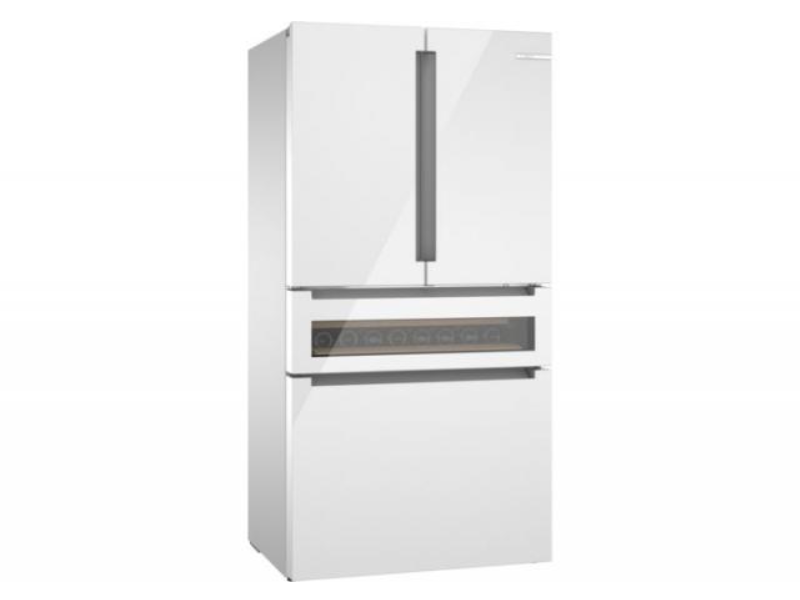 36" Bosch 800 Series French Door Bottom Mount Glass door Refrigerator in White - B36CL81ENW