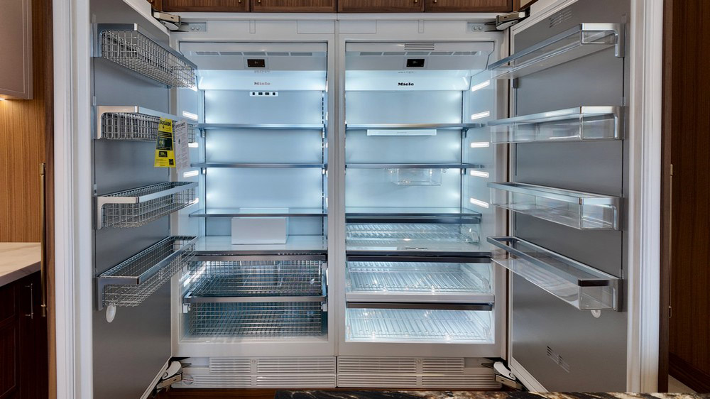Miele panel-ready built-in refrigerator with doors open