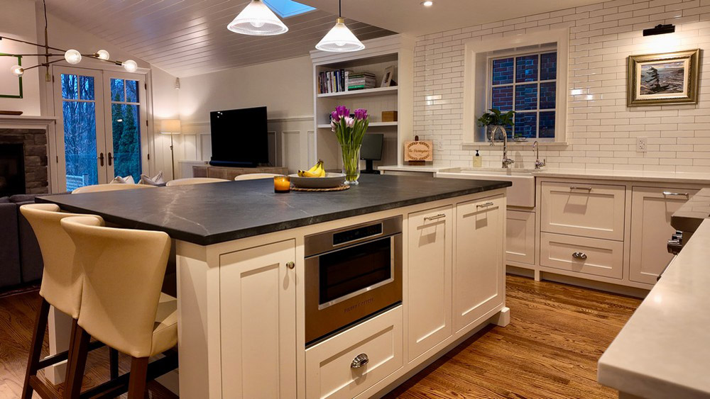 Fisher & Paykel microwave drawer built into the island